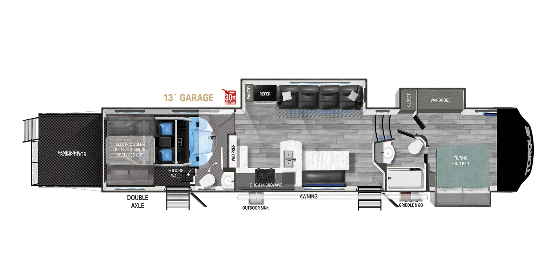 Heartland Torque Fifth Wheel 371 floor plan