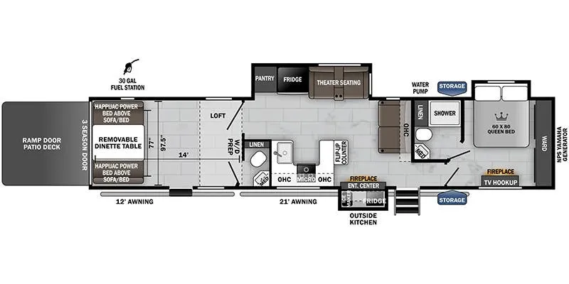 2024 Forest River Cherokee Wolf Pack 4500PACK14D floor plan