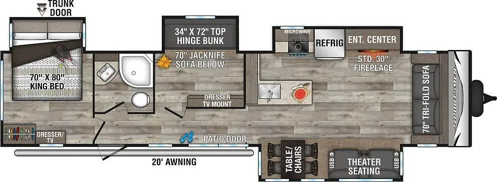 K-Z Sportsmen 364BH floor plan
