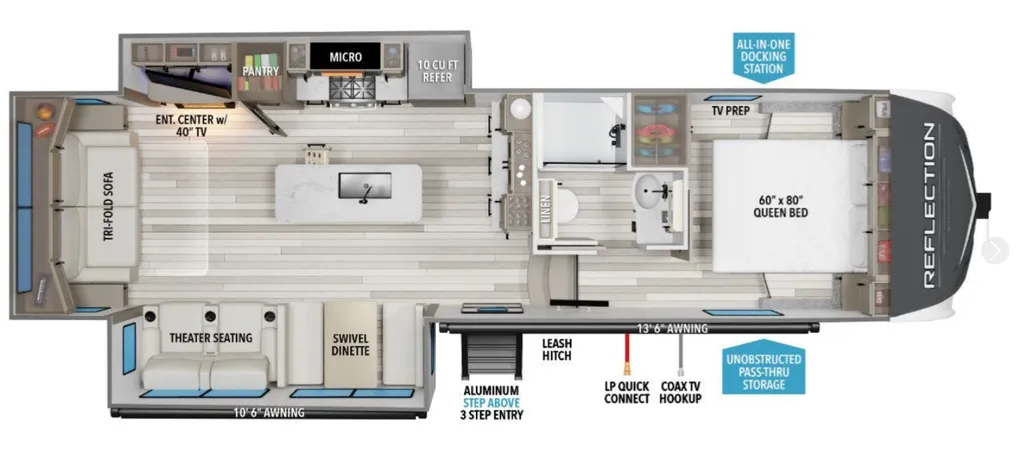 2026 Grand Design Reflection 295RL floor plan