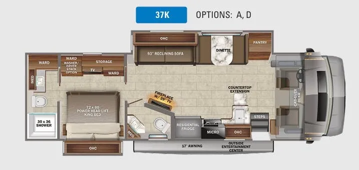 Jayco Seneca 37K floor plan
