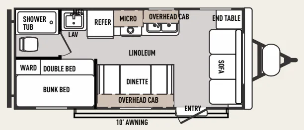 Forest River Wildwood X-Lite 181BHXL floor plan