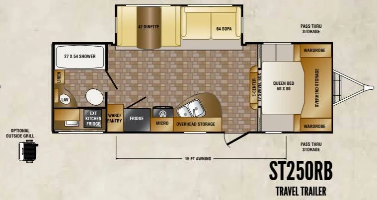 CrossRoads Sunset Trail Super Lite ST250RB floor plan
