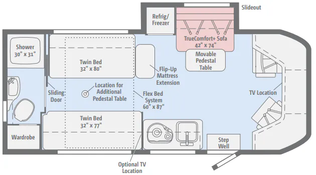 2017 Winnebago Fuse 23A — Floor plan