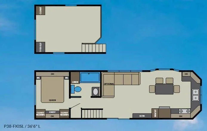 Canterbury RV Parkvue P38-FKISL floor plan