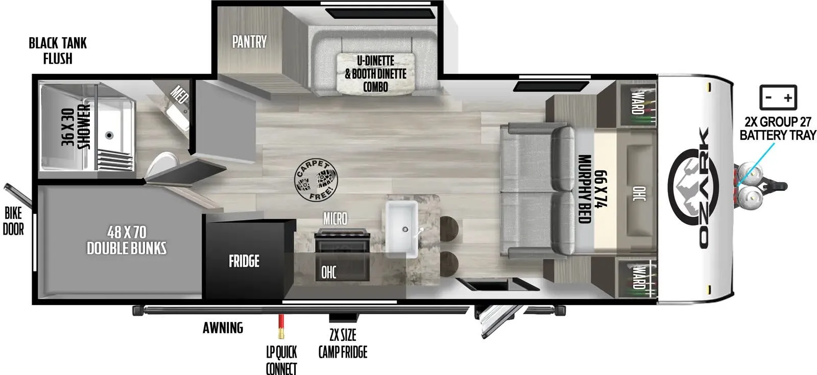 Forest River Ozark 2440BHK floor plan