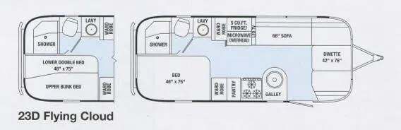 Airstream Flying Cloud 23D floor plan