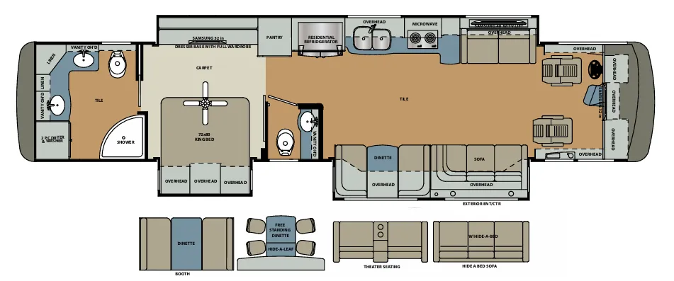 Forest River Berkshire XLT 43C floor plan