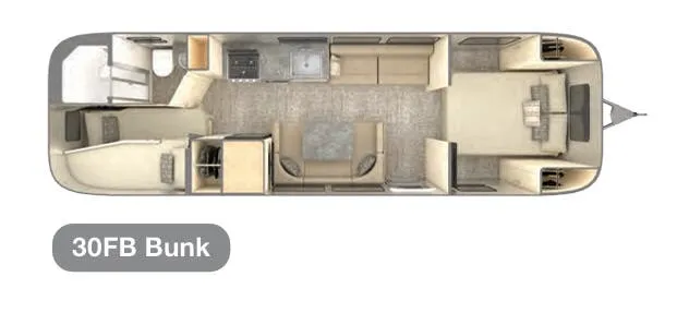 Airstream Flying Cloud 30FB Bunk floor plan