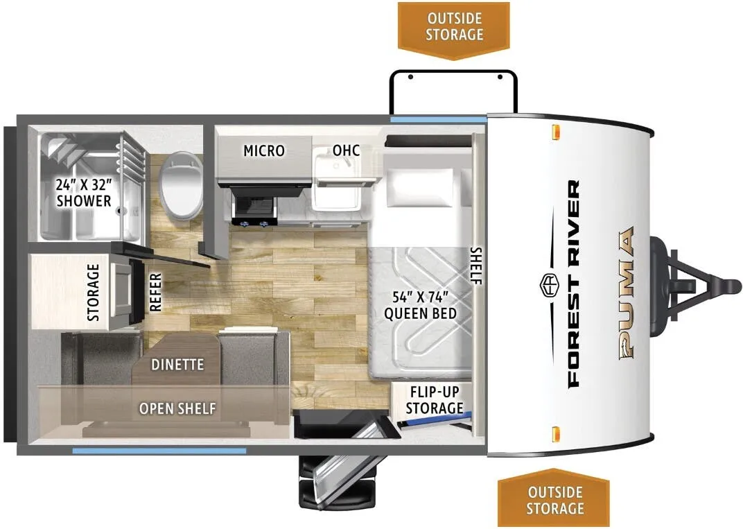Forest River Puma Camping Edition 123RDCE floor plan