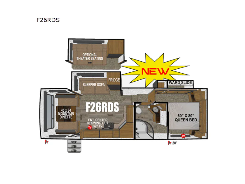 2026 Outdoors RV Glacier Peak Titanium Series F26RDS - Floor plan