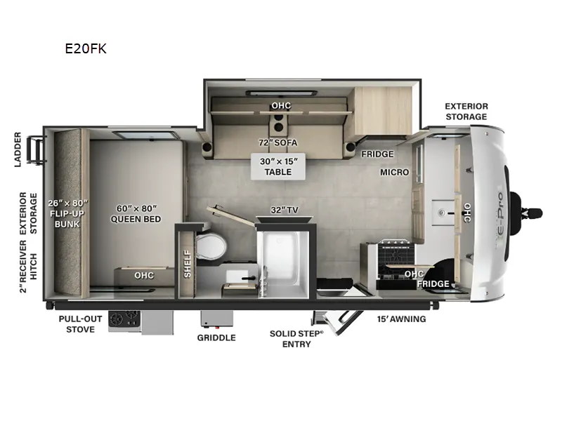 2026 Forest River Flagstaff E-Pro E20FK - Floor plan