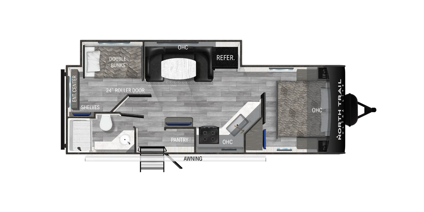 Heartland North Trail Ultra-Lite Travel Trailer 24DBS floor plan