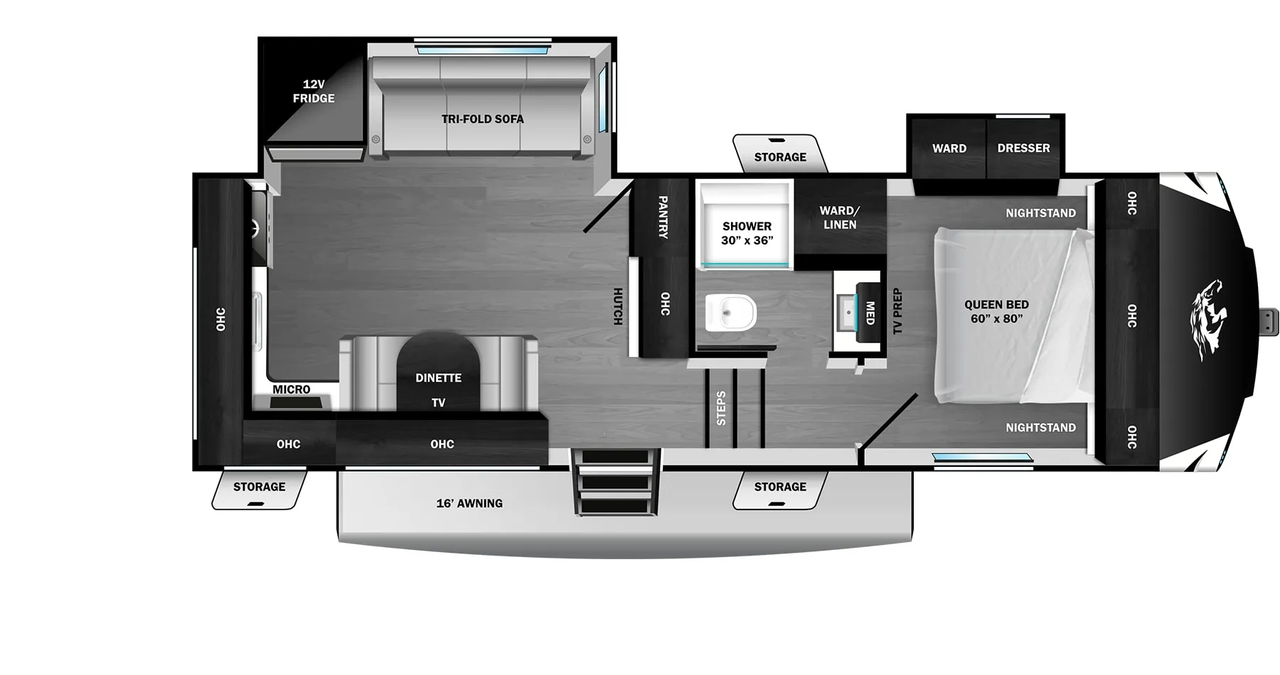 2026 Open Range RV Roamer Light Duty 24MLDS - Floor plan