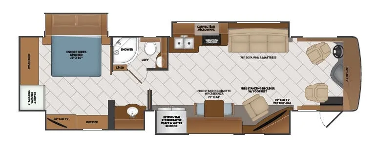 Fleetwood Pace Arrow LXE 37R floor plan