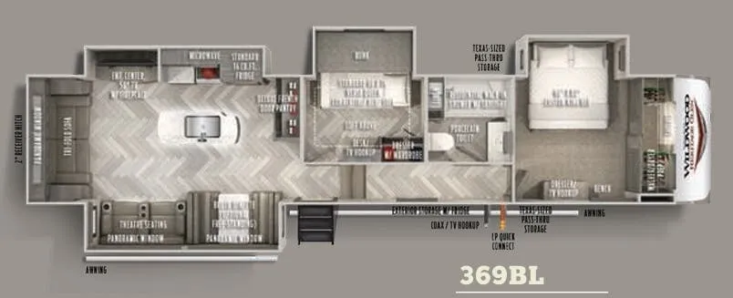 Forest River Wildwood Heritage Glen 369BL floor plan