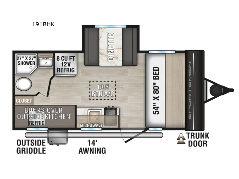 2026 K-Z Sportsmen Classic 191BHK - Floor plan