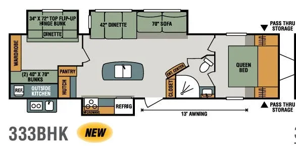 K-Z Sportsmen 333BHK floor plan