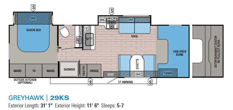Jayco Greyhawk 29KS floor plan