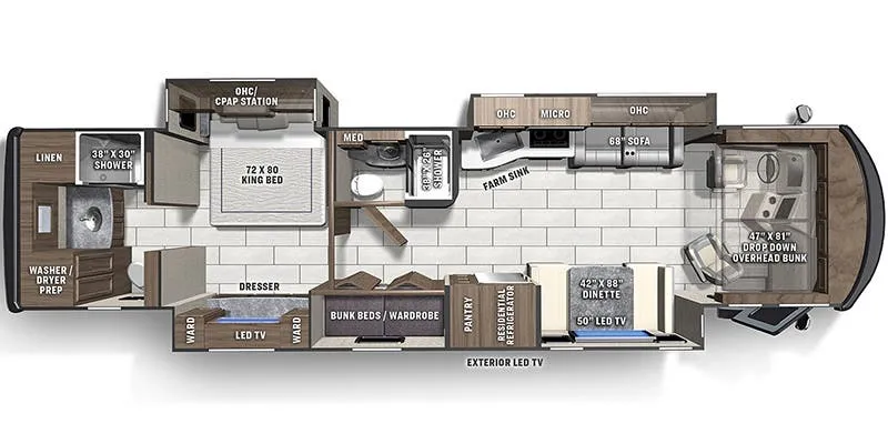 2023 Coachmen Sportscoach RD 402TS - Floor plan
