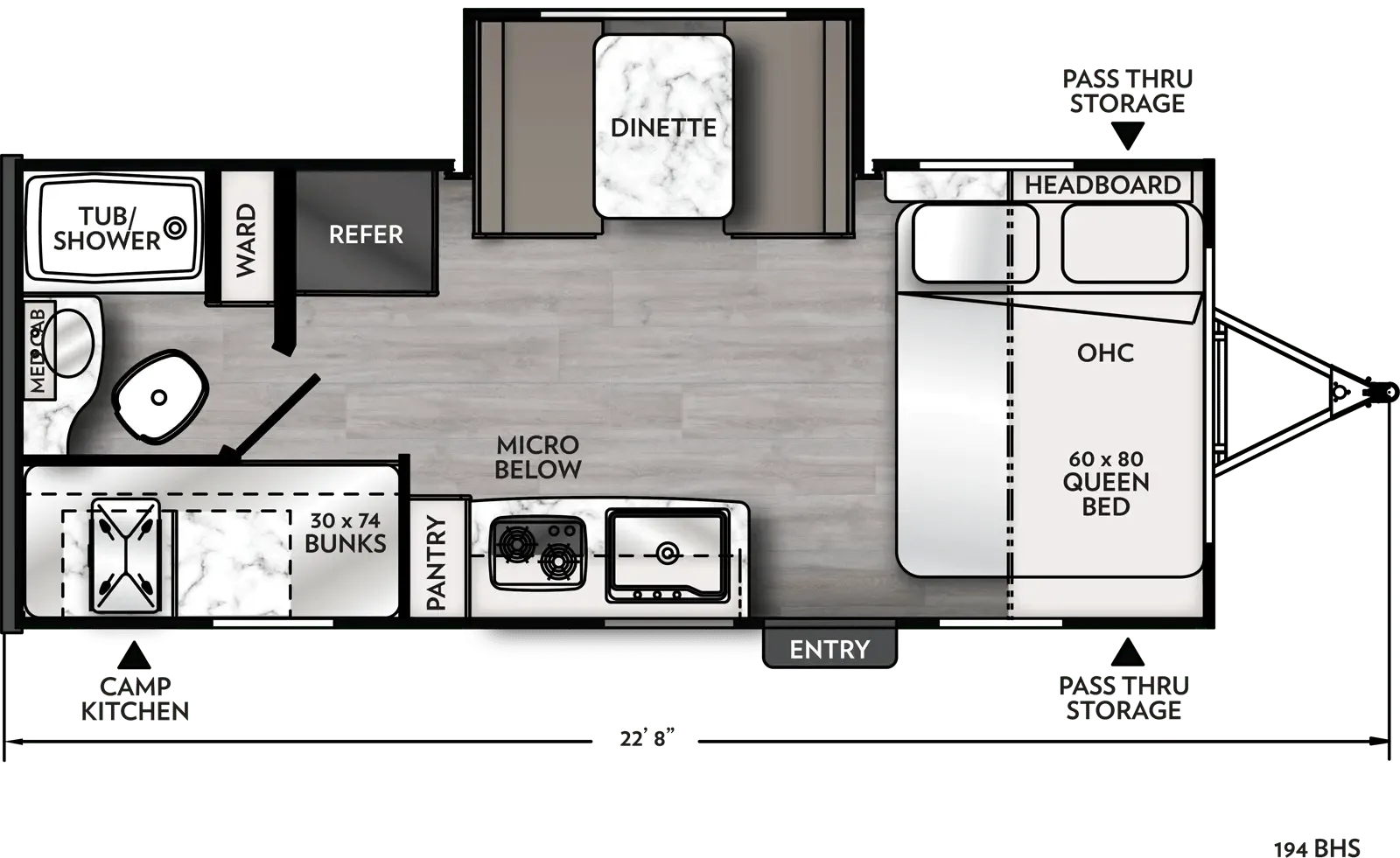 2022 Coachmen Apex 194BHS - Floor plan