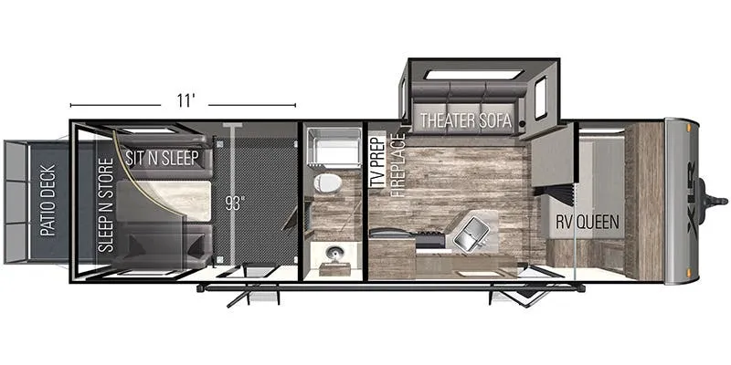 2022 Forest River XLR Micro Boost 27LRLE - Floor plan