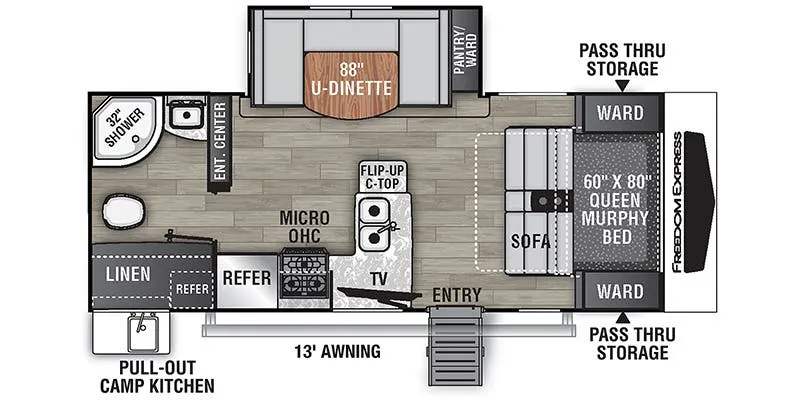2023 Coachmen Freedom Express Ultra Lite 226RBS floor plan