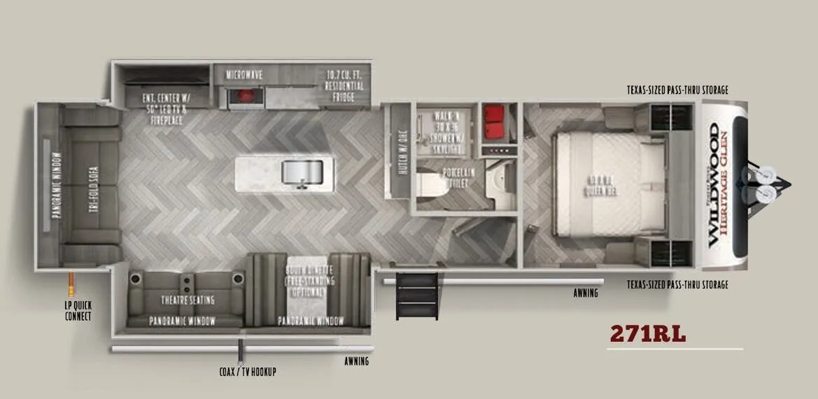 Forest River Wildwood Heritage Glen 271RL floor plan