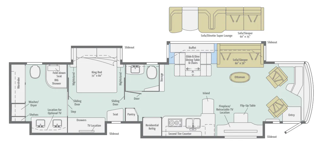 Winnebago Ellipse Ultra 45RL floor plan