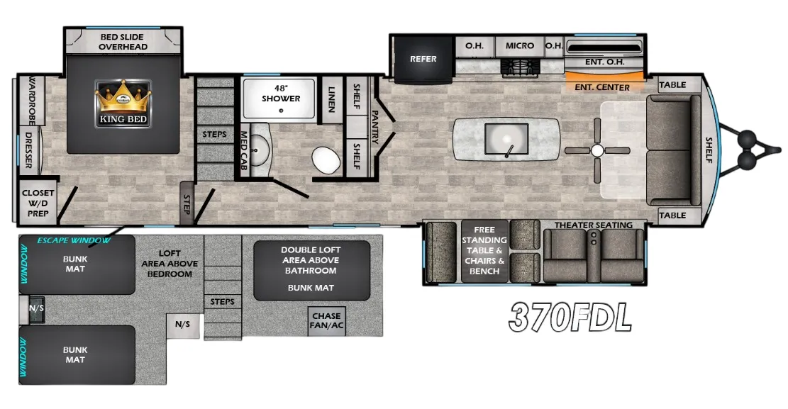 CrossRoads Hampton 370FDL floor plan