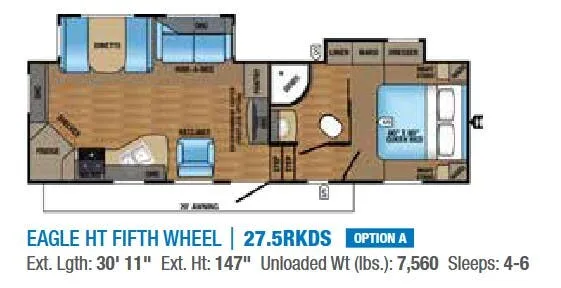 Jayco Eagle HT 275RKDS floor plan
