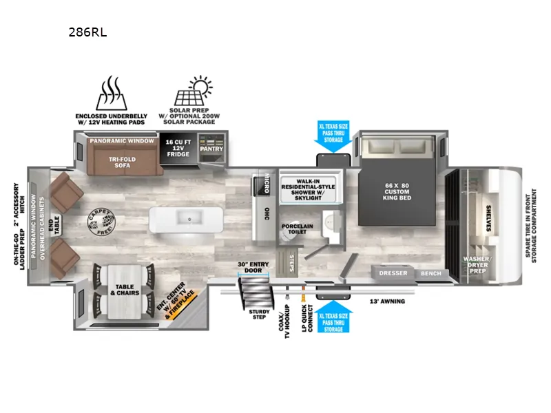 2026 Forest River Wildwood Heritage Glen 286RL floor plan