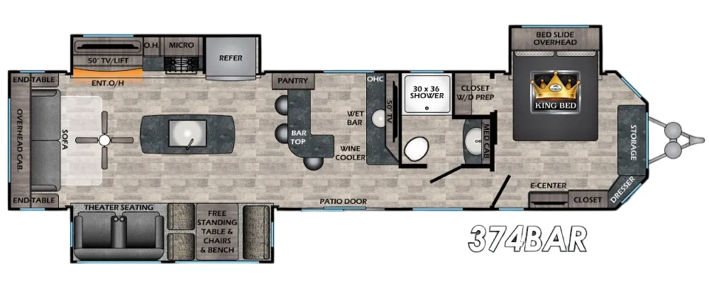 CrossRoads Hampton 374BAR floor plan