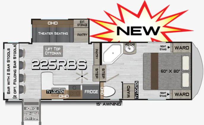 Northwood Arctic Fox Rapid 225RBS floor plan