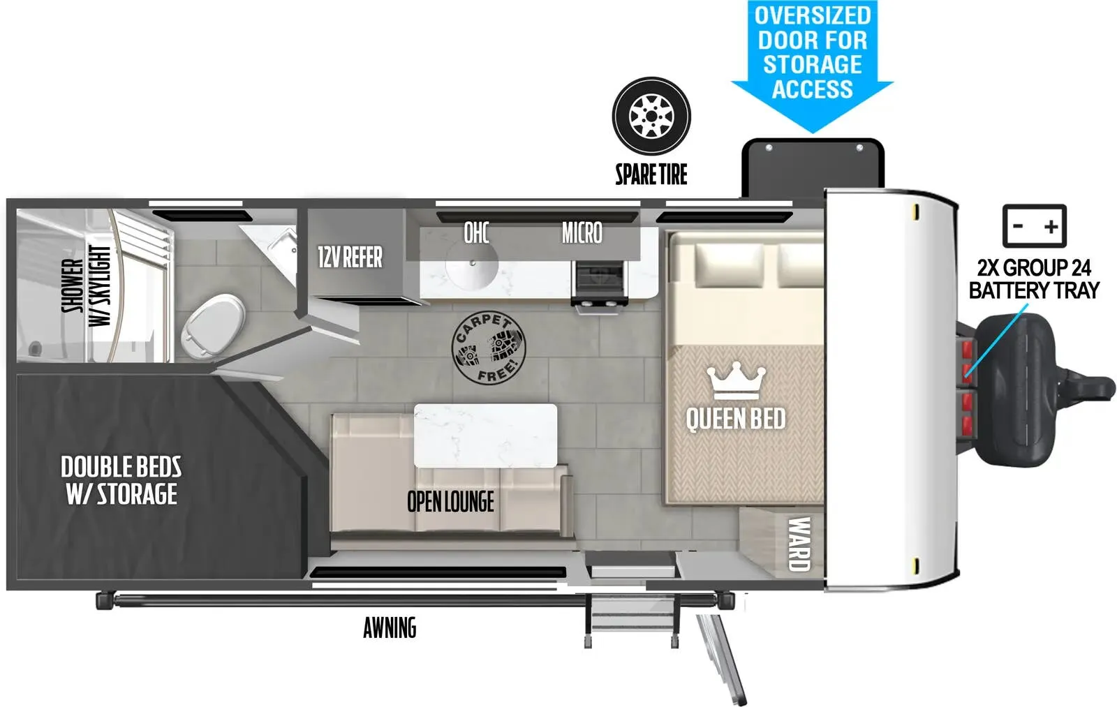 2025 Forest River Salem FSX 174DBLE - Floor plan
