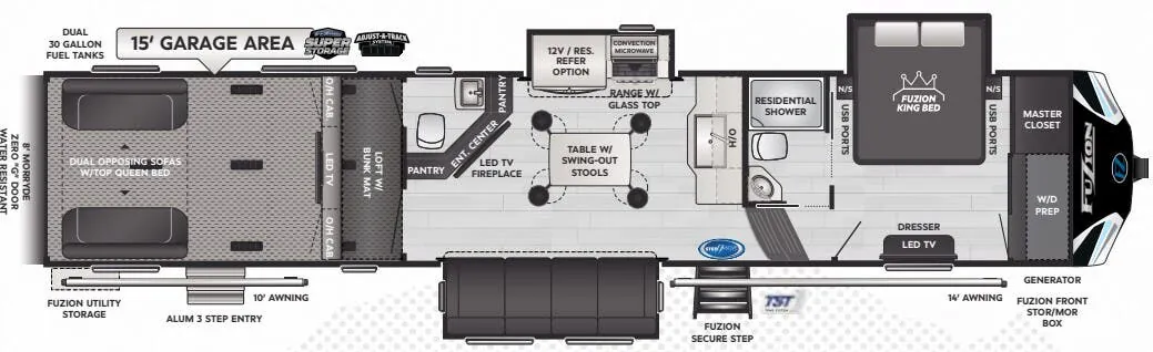 Keystone Fuzion 419 floor plan