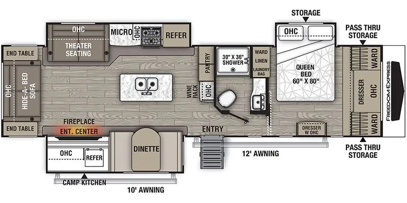 2021 Coachmen Freedom Express Liberty Edition 324RLDSLE - Floor plan