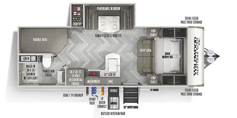 Forest River Wildwood Heritage Glen Hyper-Lyte 20BHHL floor plan