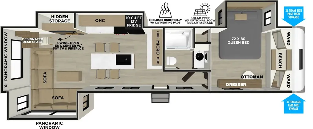 2026 Forest River Wildwood Heritage Glen 323RLI floor plan
