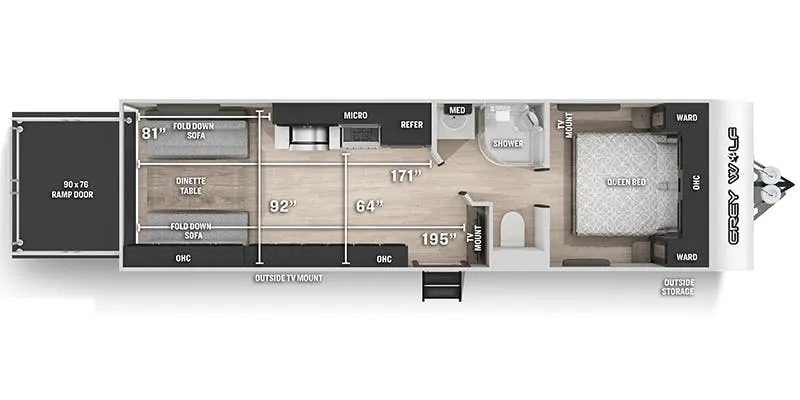 Forest River Cherokee Grey Wolf 26RR floor plan