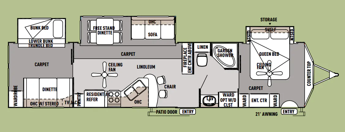 Forest River Wildwood Lodge 404FB floor plan