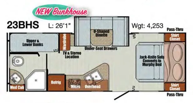 Gulf Stream Vintage Cruiser 23BHS floor plan
