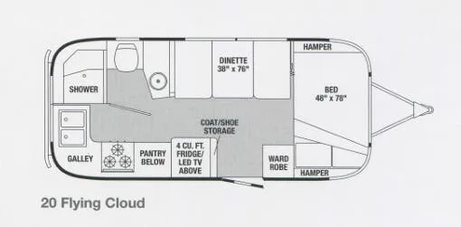 Airstream Flying Cloud 20 floor plan