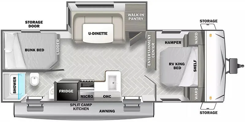 Forest River EVO Lite Southwest T2400BHL floor plan