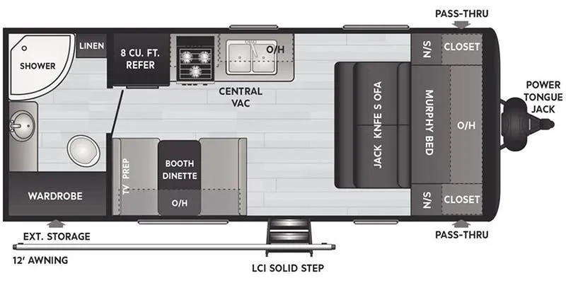 Keystone Hideout 19RBWE floor plan