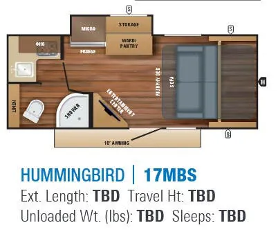 Jayco Hummingbird 17MBS floor plan