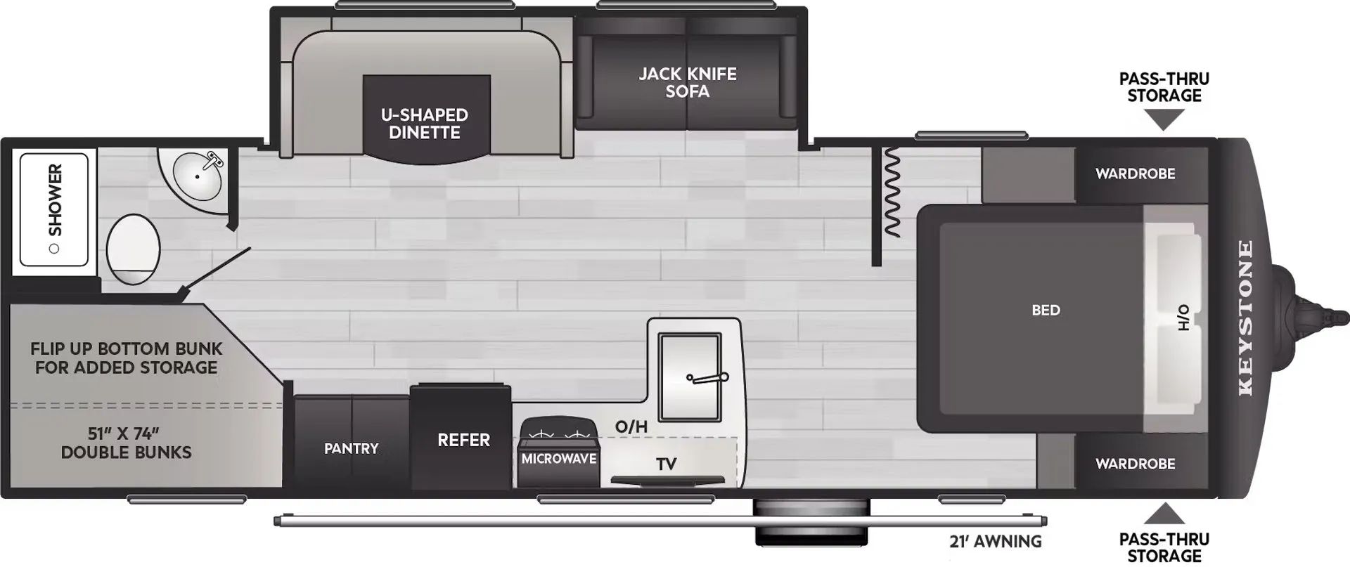 Keystone Bullet Classic 2640BH floor plan