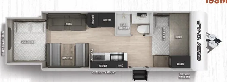 Forest River Cherokee Grey Wolf 19SM floor plan