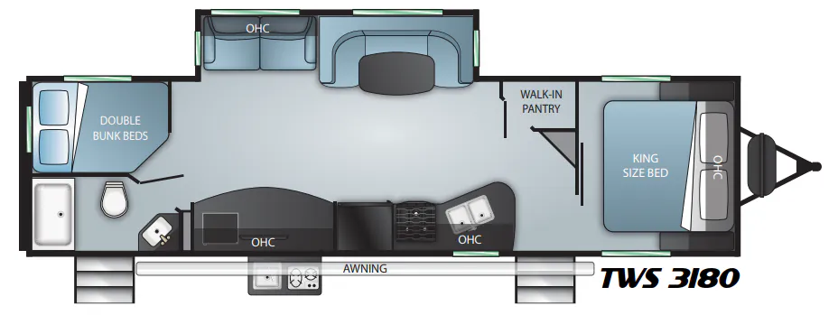 Cruiser RV Twilight Signature TWS 3180 floor plan