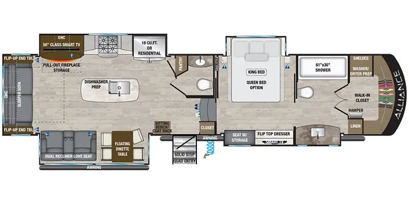 2021 Alliance RV Paradigm 370FB floor plan